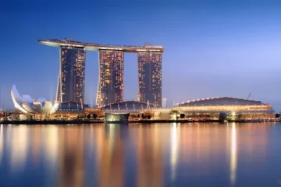 シンガポールのマリーナベイサンズの夜景