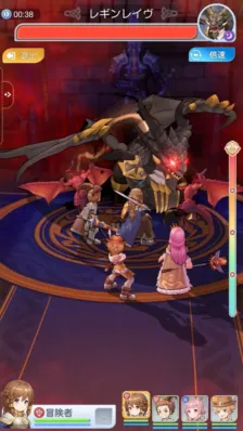 モバイルRPGの戦闘画面