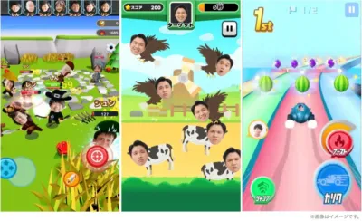3種類のモバイルゲーム画面
