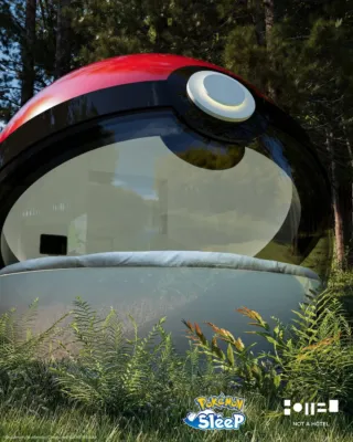 モンスターボール型ホテル 外観CG